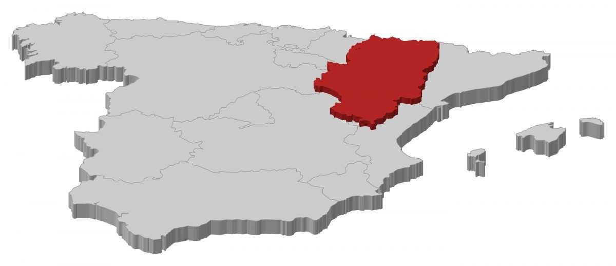 Mapa de España. Aragón